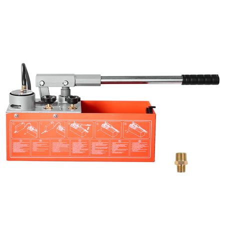 Hydrostatic Test Pump 2 Gallon Hydraulic Manual Water Pressure Tester, Dual Valve Hydrostatic Water Pipe Leakage Pressure Test Pump Kit with Gauge & Tank, 0-60 Bar Range, for Pipeline, Heating