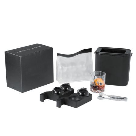 Ice Ball Maker, Crystal Clear Ice Ball Maker 2.36inch Ice Sphere Maker with Storage Bag and Ice Clamp, Round Clear Ice Cube 2-Cavity Ice Press Maker for Whiskey Scotch Cocktail Brandy
