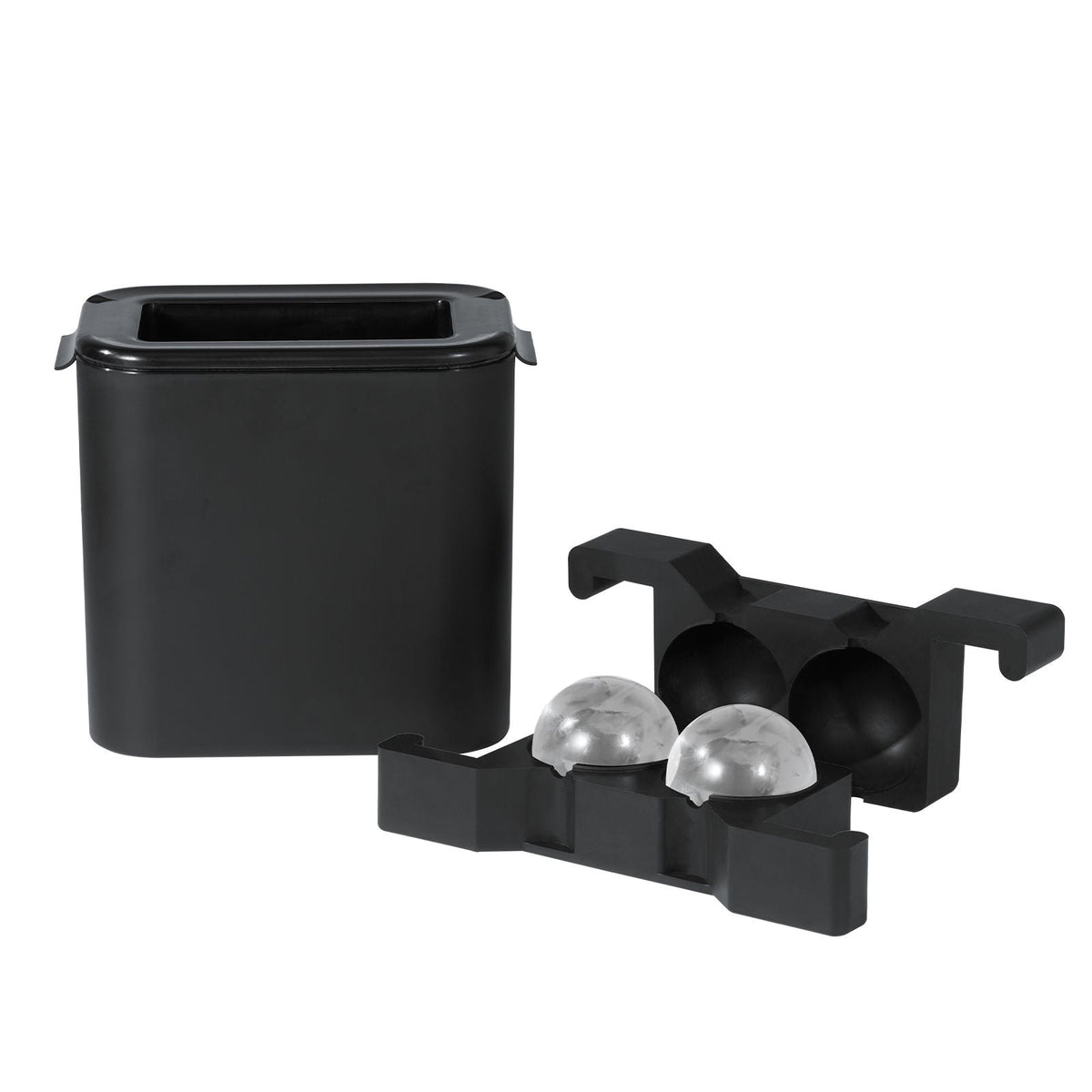 Ice Ball Maker, Crystal Clear Ice Ball Maker 2.36inch Ice Sphere Maker with Storage Bag and Ice Clamp, Round Clear Ice Cube 2-Cavity Ice Press Maker for Whiskey Scotch Cocktail Brandy