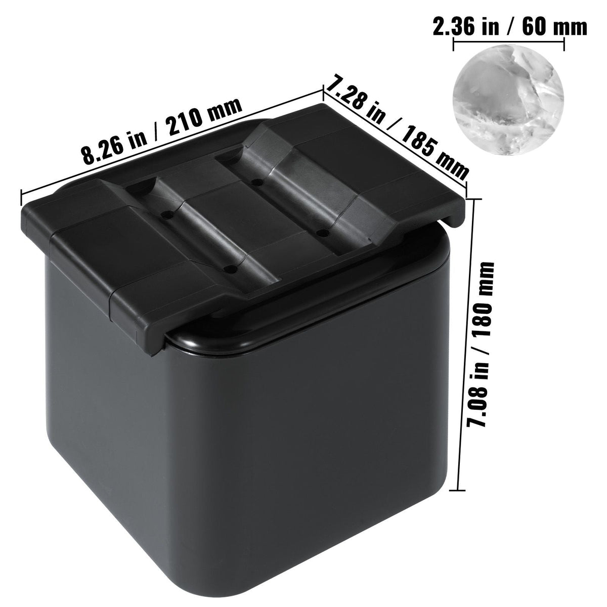 Ice Ball Maker, Crystal Clear Ice Ball Maker 2.36inch Ice Sphere with Storage Bag and Ice Clamp, Round Clear Ice Cube 4-Cavity Ice Press Maker Whiskey Scotch Cocktail Brandy Bourbon