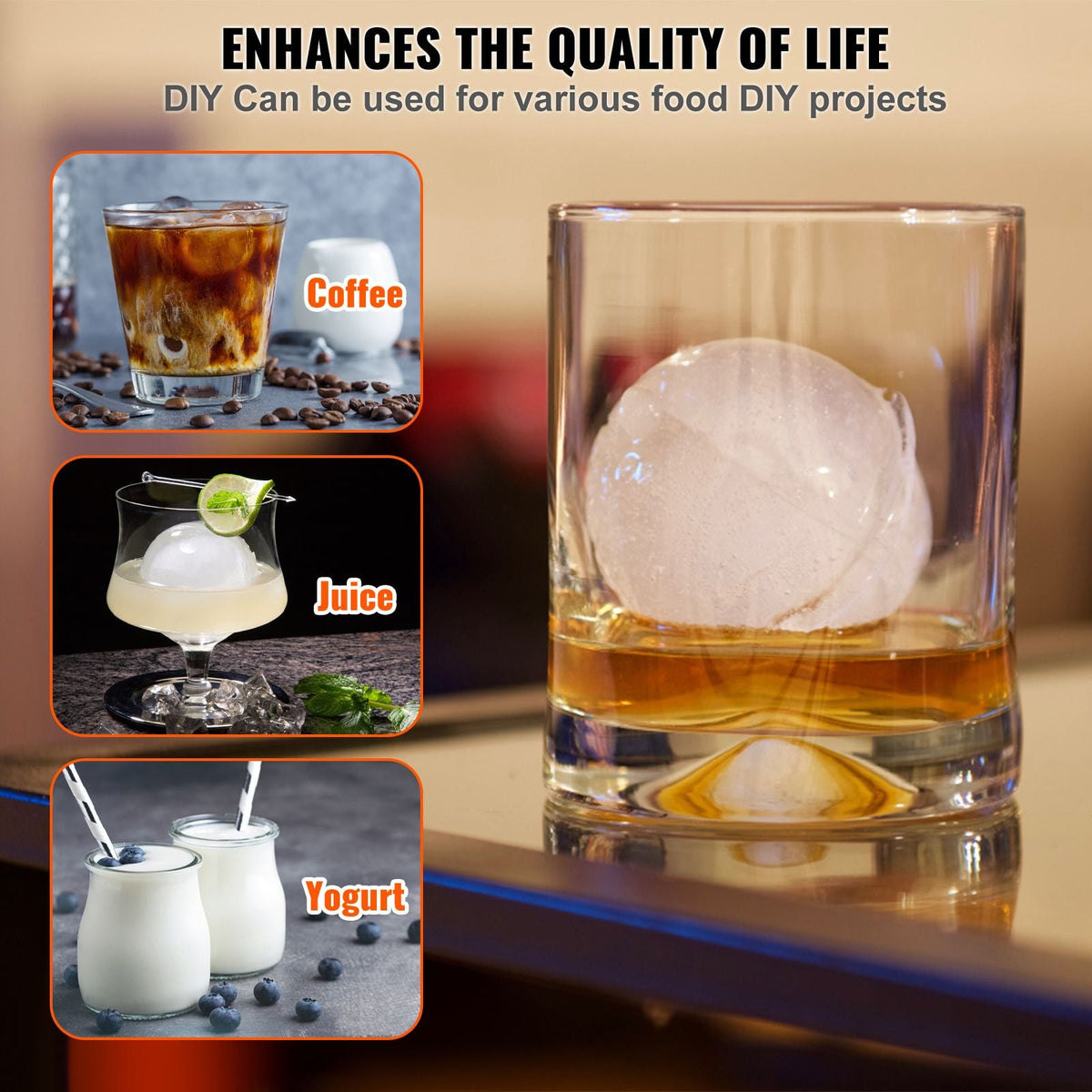 Ice Ball Press, 2.4" Ice Ball Maker, Aircraft Al Alloy Ice Ball Press Kit for 60mm Ice Sphere, Ice Press with Tong and Drip Tray, for Whiskey, Cocktail, Bourbon, Scot on Party & Holiday, Red