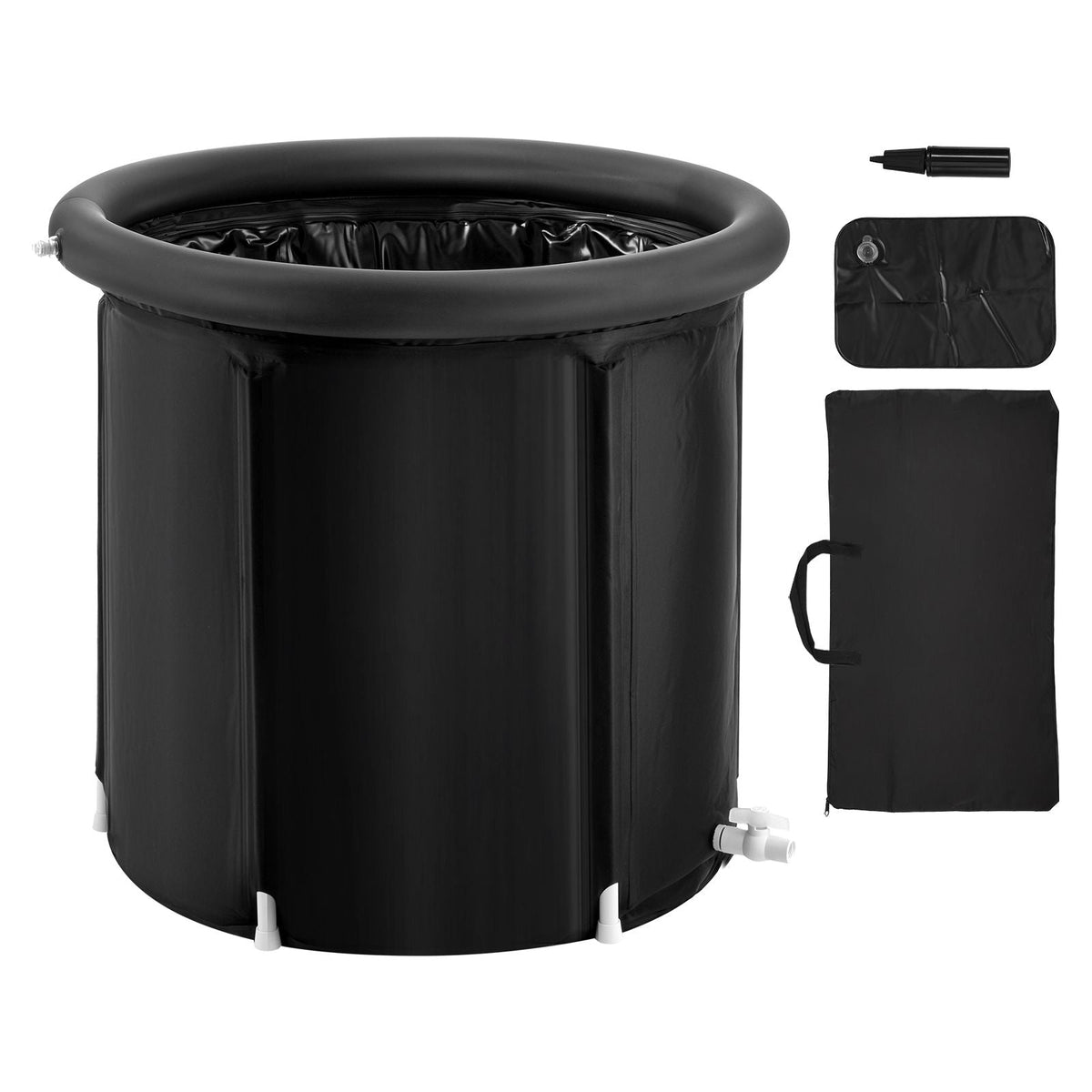 Ice Bath Tub, Cold Water Therapy Plunge Tub for Athletes, Portable Outdoor Ice Barrel Plunge Pool for Recovery, 90 Gal Inflatable Folding Bathtub with Cover, Home Ice Pod for Adult, 32"Lx30"H