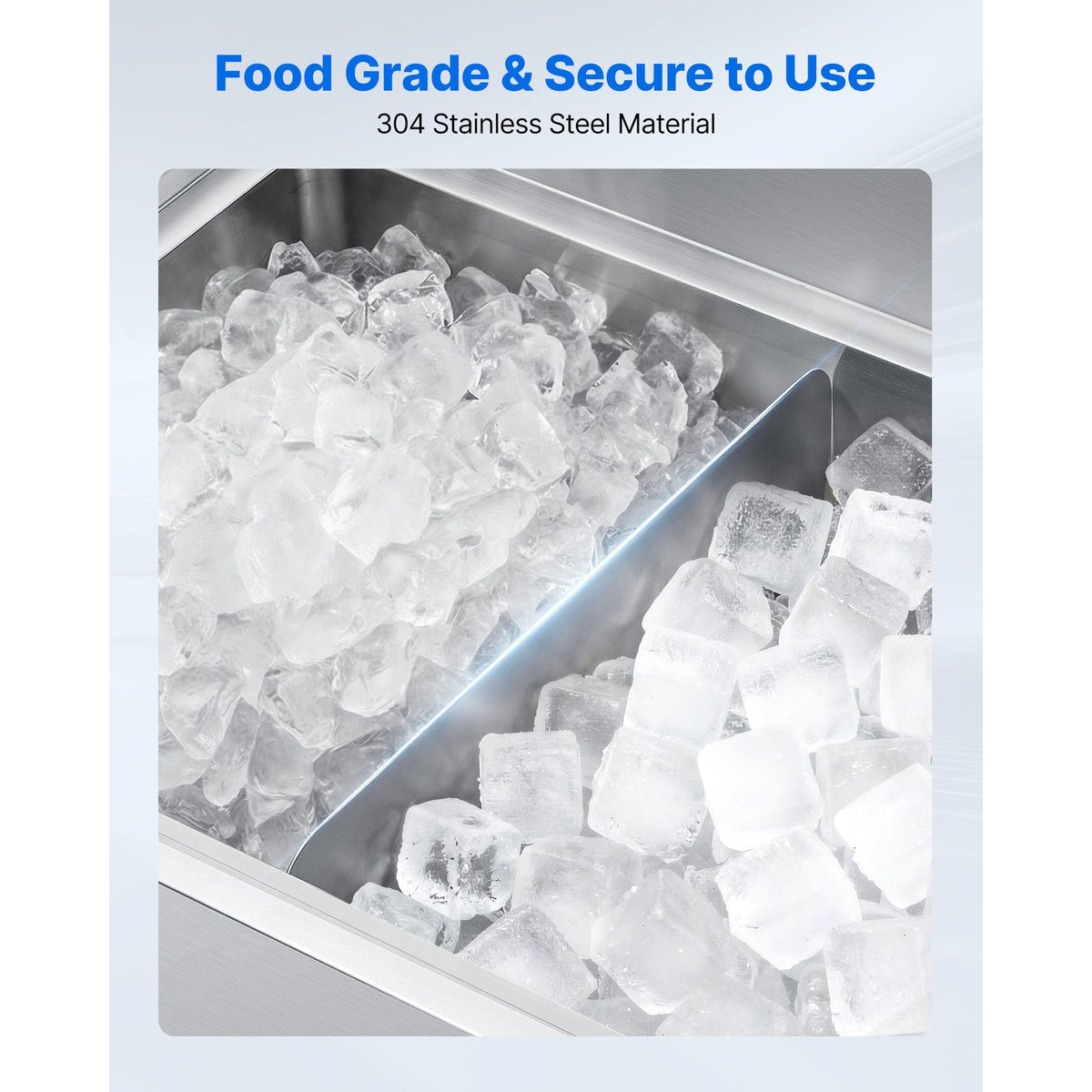 Ice Bin Partition, 20.2 x 5.55 Inch, Stainless Steel Divider for 24 Inch Bar Ice Bins, Stable Bottom Support & Easy to Clean, Food Grade 304 Stainless Steel for Kitchen, Bar, Restaurant, Pub