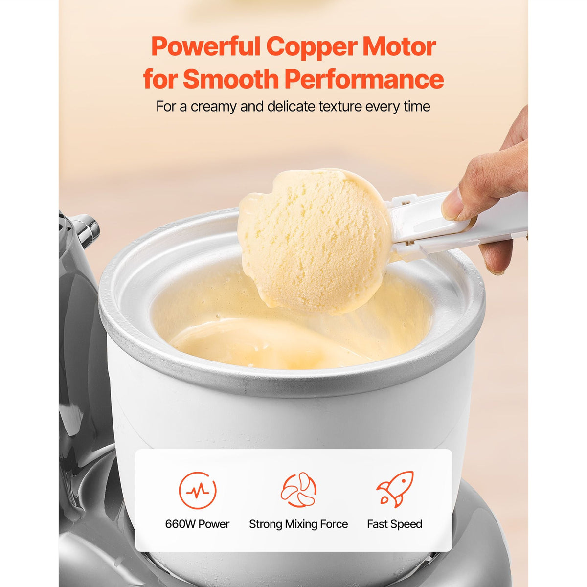 Ice Cream Maker, 1.8 Qt. Capacity, 6-Speed Electric Stand Mixer, with LED Digital Display & Timer, Mixing Paddle, Dough Hook, Splash Guard, for Homemade Frozen Yogurt Fruit Sorbet Gelato, Grey