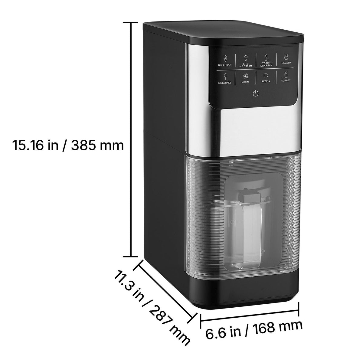 Ice Cream Maker, 7-in-1 Frozen Treat Maker for Gelato, Sorbet, Milkshake, Frozen Yogurt & Lite Ice Cream, Homemade Ice-Cream Machine with One-Touch Mix-in + Respin for Smooth, Creamy Texture