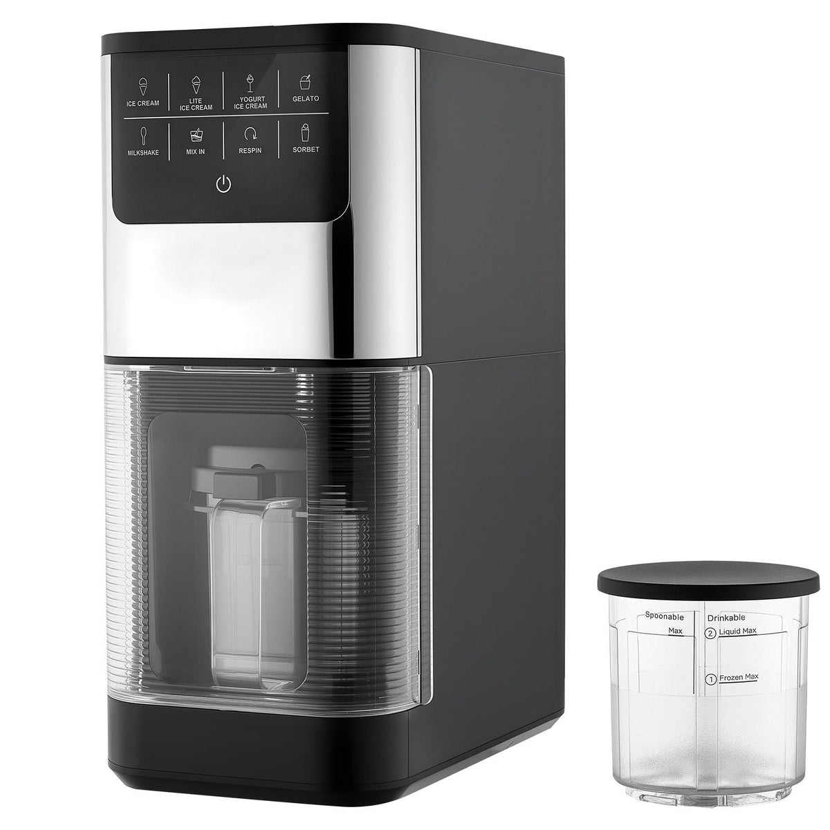 Ice Cream Maker, 7-in-1 Frozen Treat Maker for Gelato, Sorbet, Milkshake, Frozen Yogurt & Lite Ice Cream, Homemade Ice-Cream Machine with One-Touch Mix-in + Respin for Smooth, Creamy Texture