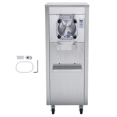 Ice Cream Maker for Commercial Use, Produces 18 Liters per Hour, 1780W, Offers Single Flavor, Equipped with Wheels, 6L Stainless Cylinder, LED Display, Automatic Cleaning & Pre-cooling Functi
