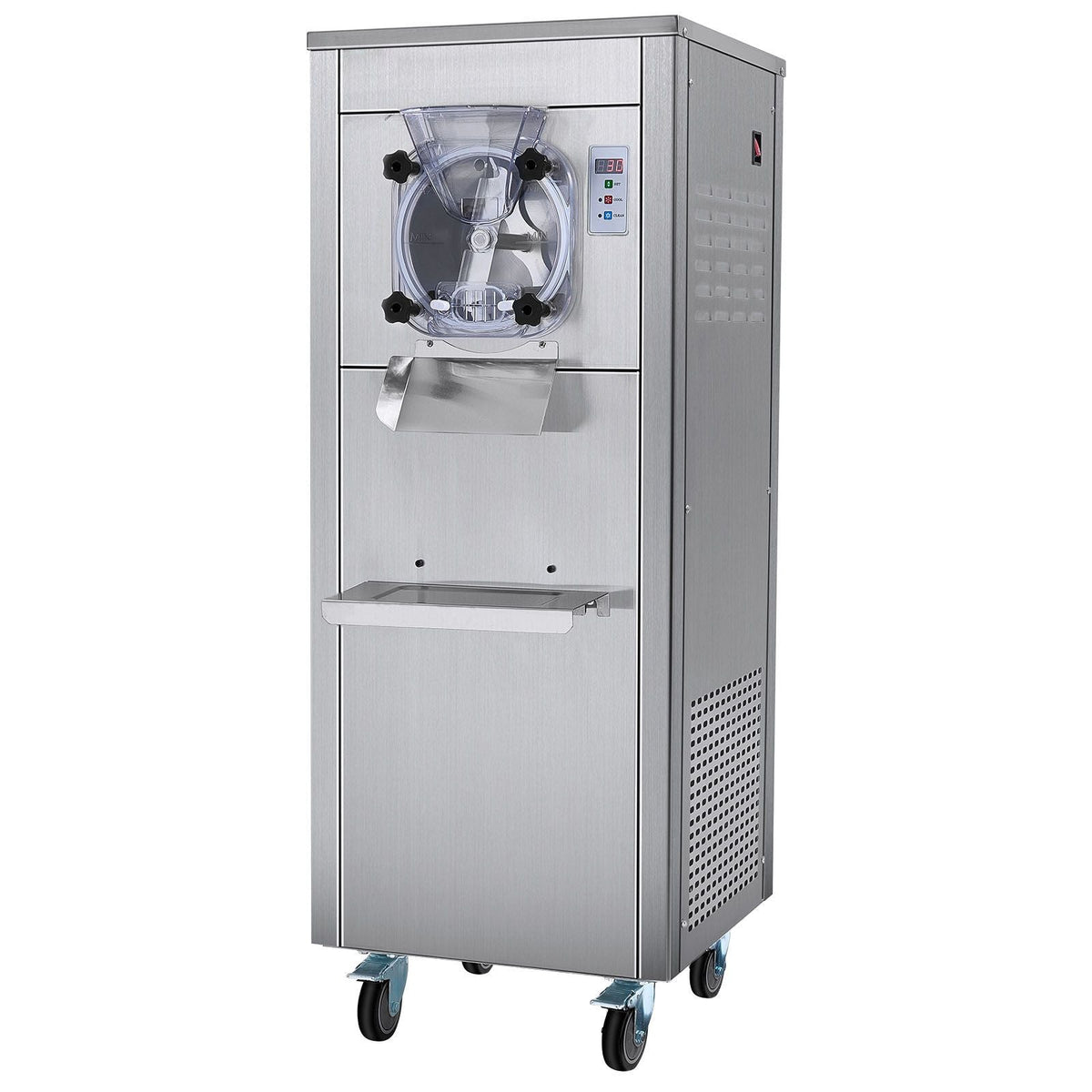 Ice Cream Maker for Commercial Use, Produces 18 Liters per Hour, 1780W, Offers Single Flavor, Equipped with Wheels, 6L Stainless Cylinder, LED Display, Automatic Cleaning & Pre-cooling Functi