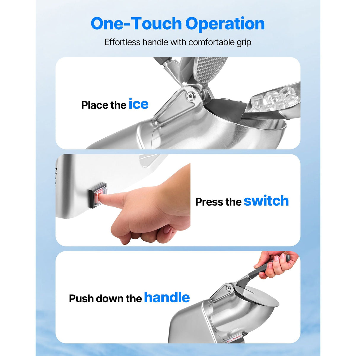 Ice Crusher Machine, 286lbs Per Hour Electric 4 Blades Snow Cone Maker, Stainless Steel Shaved Ice Machine with Bowl and Cover, 300W 2000RPM Ice-Shaver for Home and Commercial Use, Silver