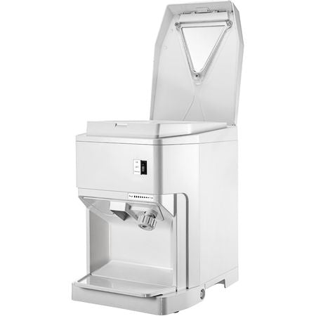 Ice Shaver Machine Electric, Snow Cone Machine Commercial 265 LBS/H, Shaved Ice Machine with Ice Hopper & Lid, 250W Ice Crusher with Drain Pipe Tabletop Shaved Ice Maker with Adjustable Fineness