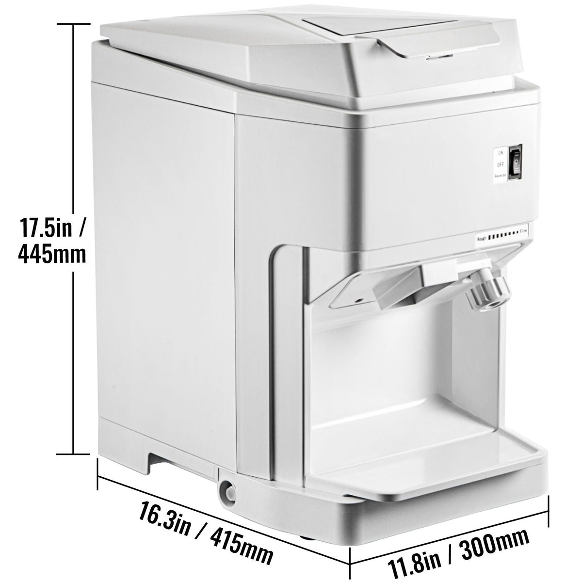 Ice Shaver Machine Electric, Snow Cone Machine Commercial 265 LBS/H, Shaved Ice Machine with Ice Hopper & Lid, 250W Ice Crusher with Drain Pipe Tabletop Shaved Ice Maker with Adjustable Fineness