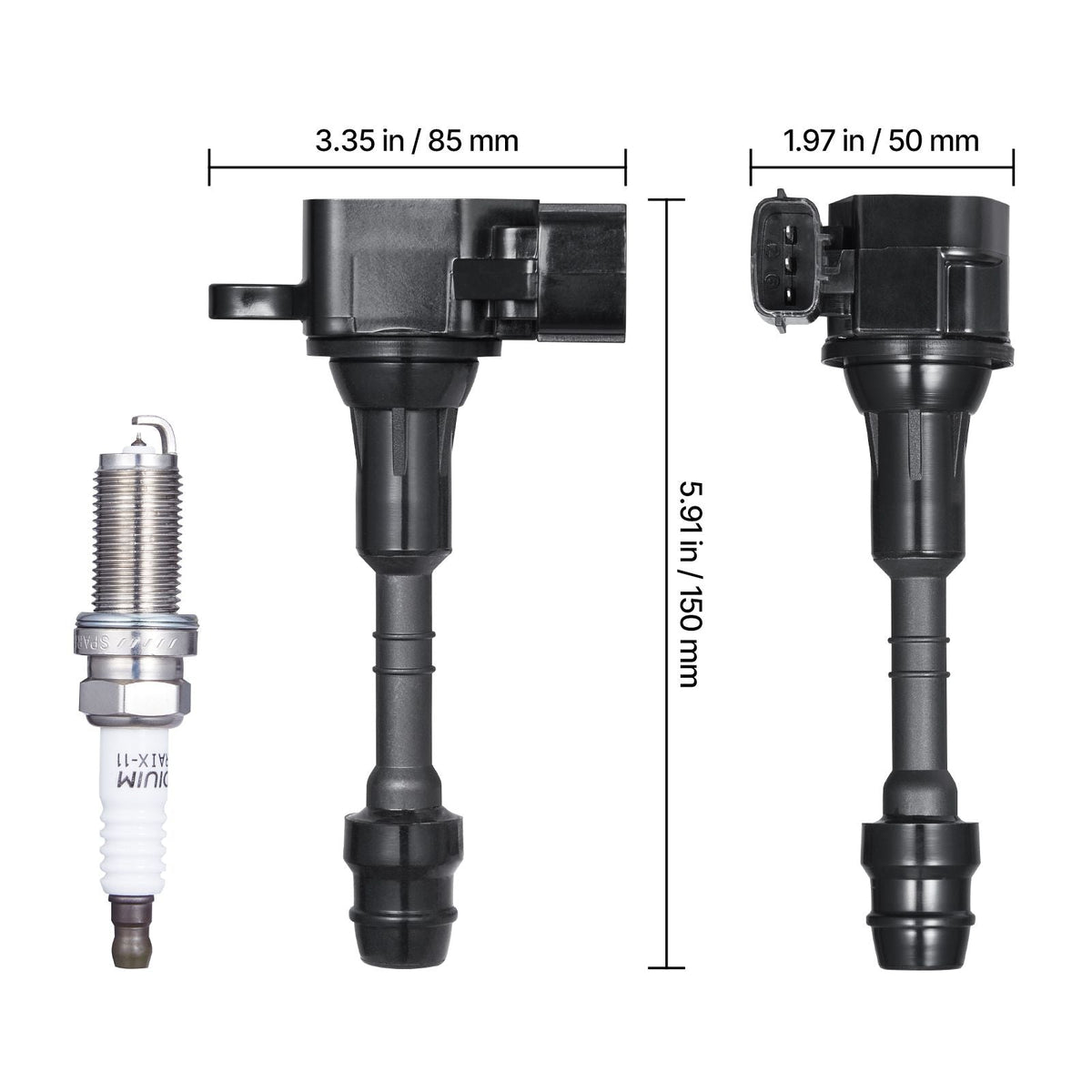 Ignition Coil Pack and Spark Plugs, Set of 6, Compatible with Nissan Maxima Murano Altima Pathfinder Quest Xterra Pathfinder Frontier Infiniti I35 QX4 3.5L 4.0L V6, Replacement for UF349 C1406