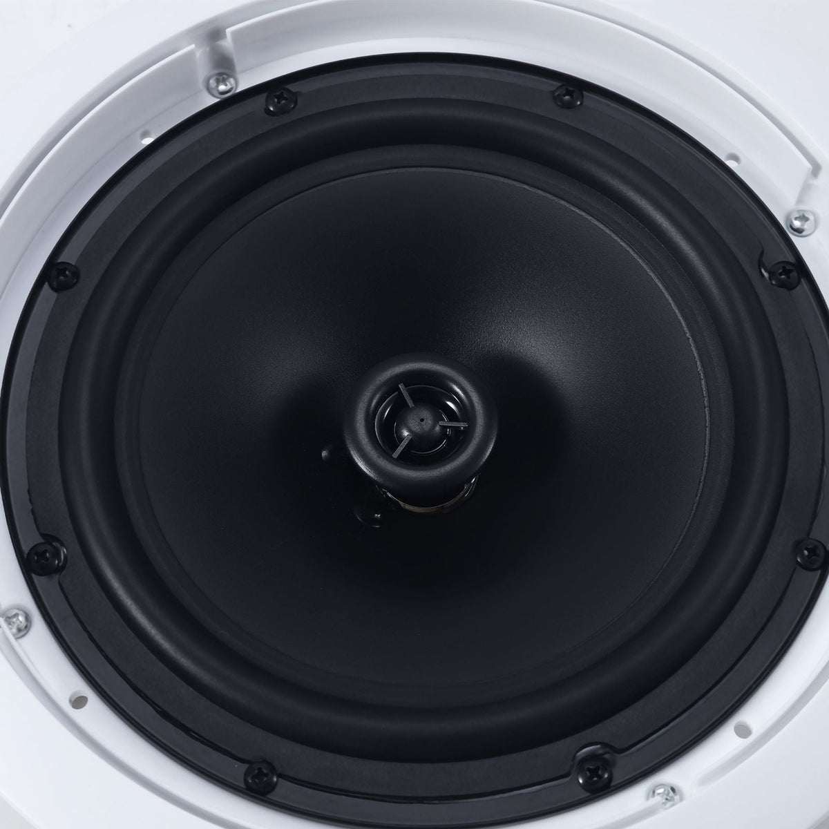 In Ceiling Speakers, 8", In-Ceiling & In-Wall Speaker System, Hi-Fi Sound, 150W Peak, 2-Way Flush Mount Speakers, for Damp Humid Placement, Home Theater, Living Room, or Covered Patio, 1 Pair
