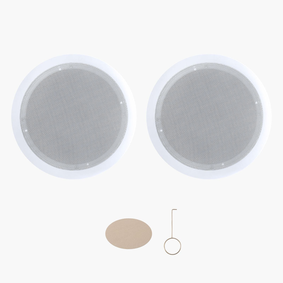 In Ceiling Speakers, 8", In-Ceiling & In-Wall Speaker System, Hi-Fi Sound, 150W Peak, 2-Way Flush Mount Speakers, for Damp Humid Placement, Home Theater, Living Room, or Covered Patio, 1 Pair