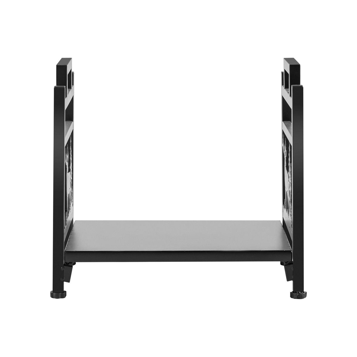 Indoor Firewood Rack, 1.5 ft Curved Log Holder with Canvas Carrier, 40lb Weight Capacity Wood Storage Stand, Powder-Coated Steel Firewood Holder, Heavy Duty Wood Pile Stacker Rack for Fireplace