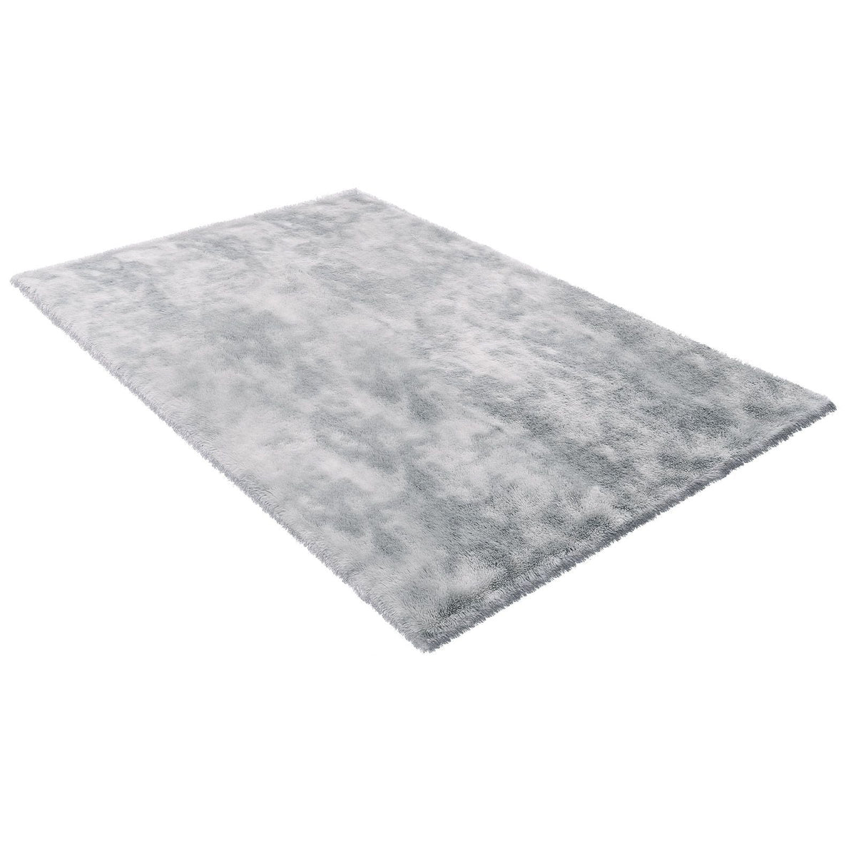 Indoor Plush Area Rugs, 6 x 9 ft Soft Plush Carpet, Furry Shag Area Rugs for Living Room, Bedroom, Modern Home Decor Aesthetic Long-Pile Rug, Non-Shedding, Slip-Resistant, Tie-Dye Light Gray