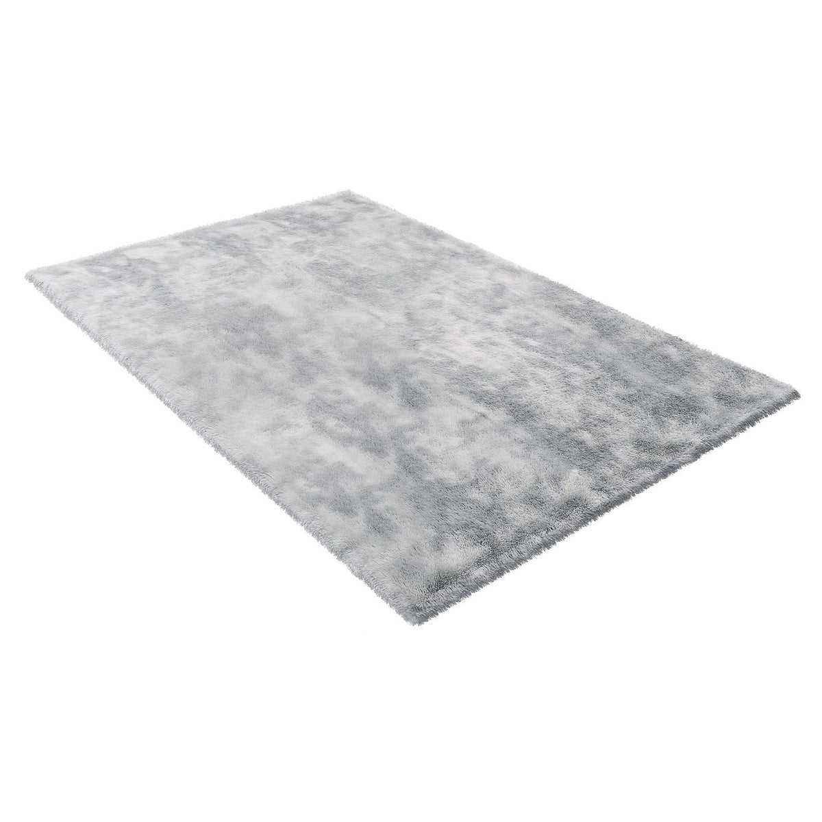 Indoor Plush Area Rugs, 6 x 9 ft Soft Plush Carpet, Furry Shag Area Rugs for Living Room, Bedroom, Modern Home Decor Aesthetic Long-Pile Rug, Non-Shedding, Slip-Resistant, Tie-Dye Light Gray