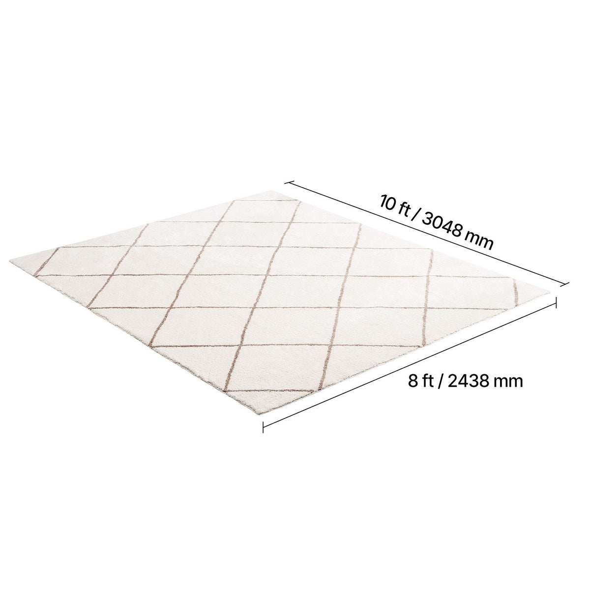 Indoor Plush Area Rugs, 8 x 10 ft Plush Carpet, Area Rugs Furry with Long Plushs Pile, Thick & Durable High-Pile Rug for High-Traffic Areas, Bedroom, Non-Shedding & Non-Slip Backing, Beige