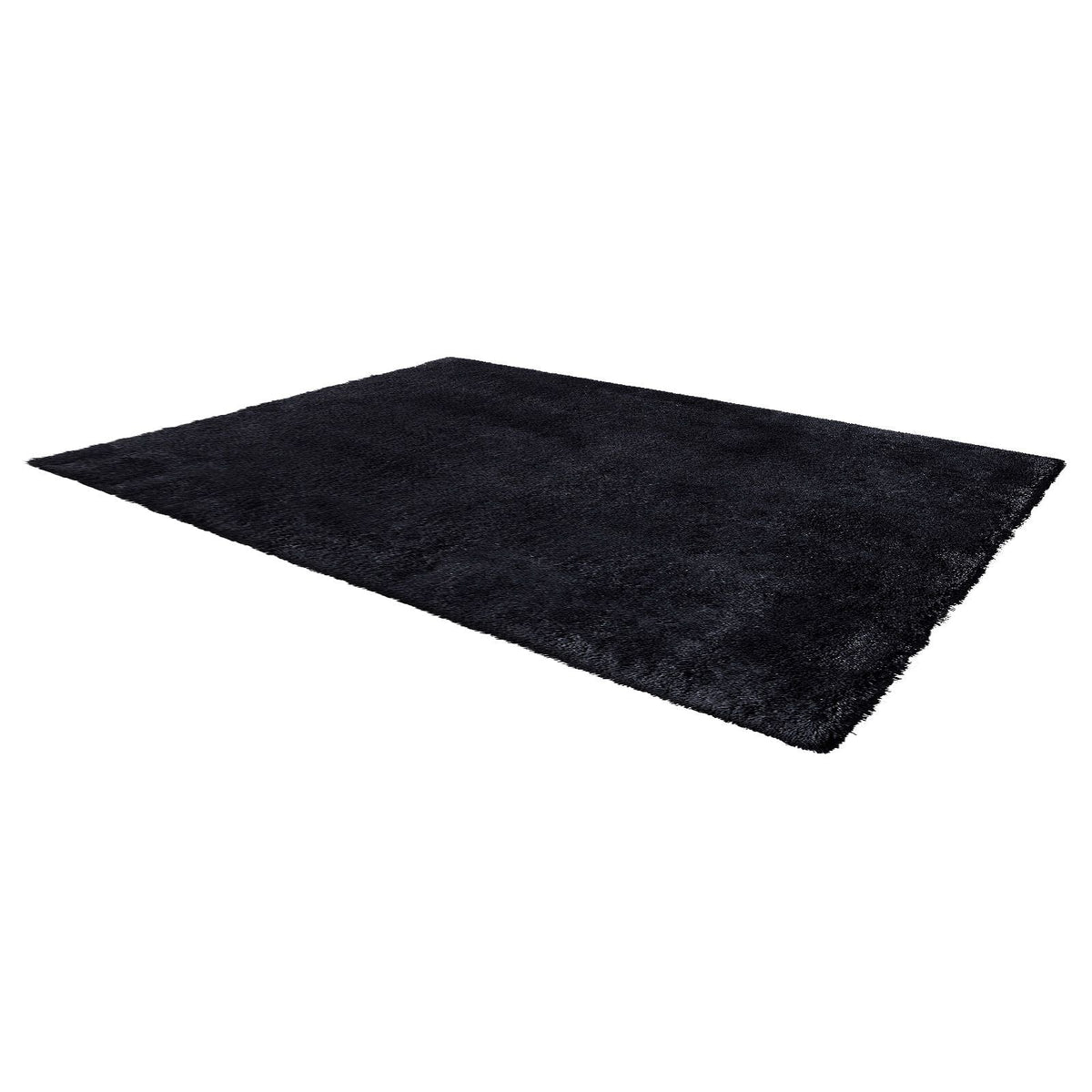 Indoor Plush Area Rugs, 8 x 10 ft Soft Plush Carpet, Furry Shag Area Rugs for Living Room, Bedroom, Sunroom, Modern Home Decor Aesthetic, Non-Shedding, Non-Woven, Slip-Resistant, Black
