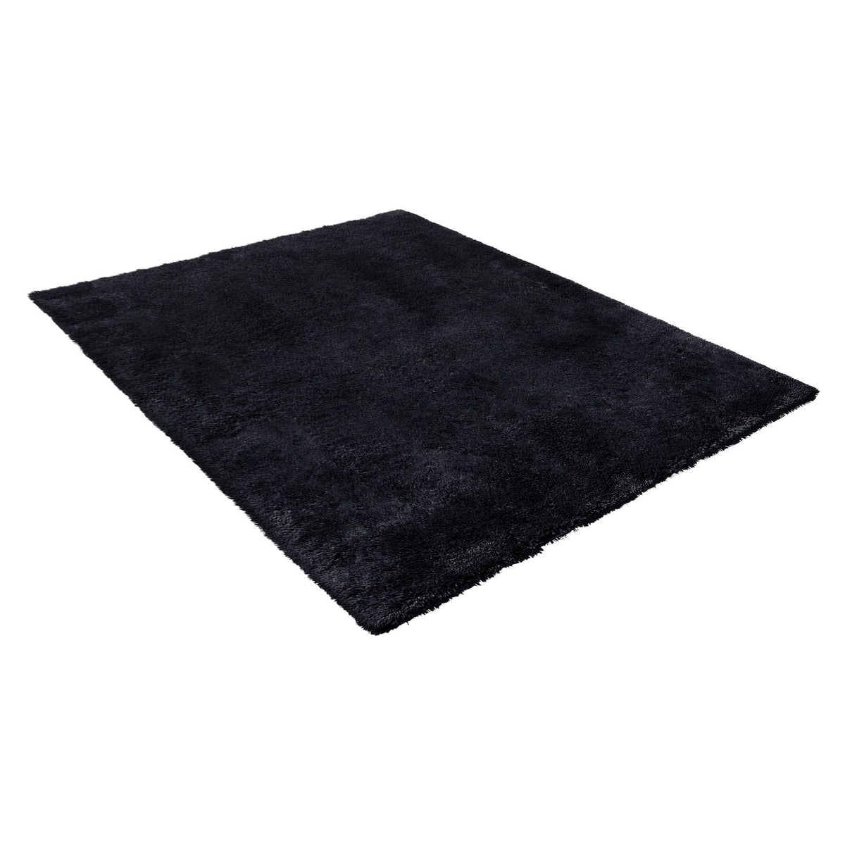 Indoor Plush Area Rugs, 8 x 10 ft Soft Plush Carpet, Furry Shag Area Rugs for Living Room, Bedroom, Sunroom, Modern Home Decor Aesthetic, Non-Shedding, Non-Woven, Slip-Resistant, Black