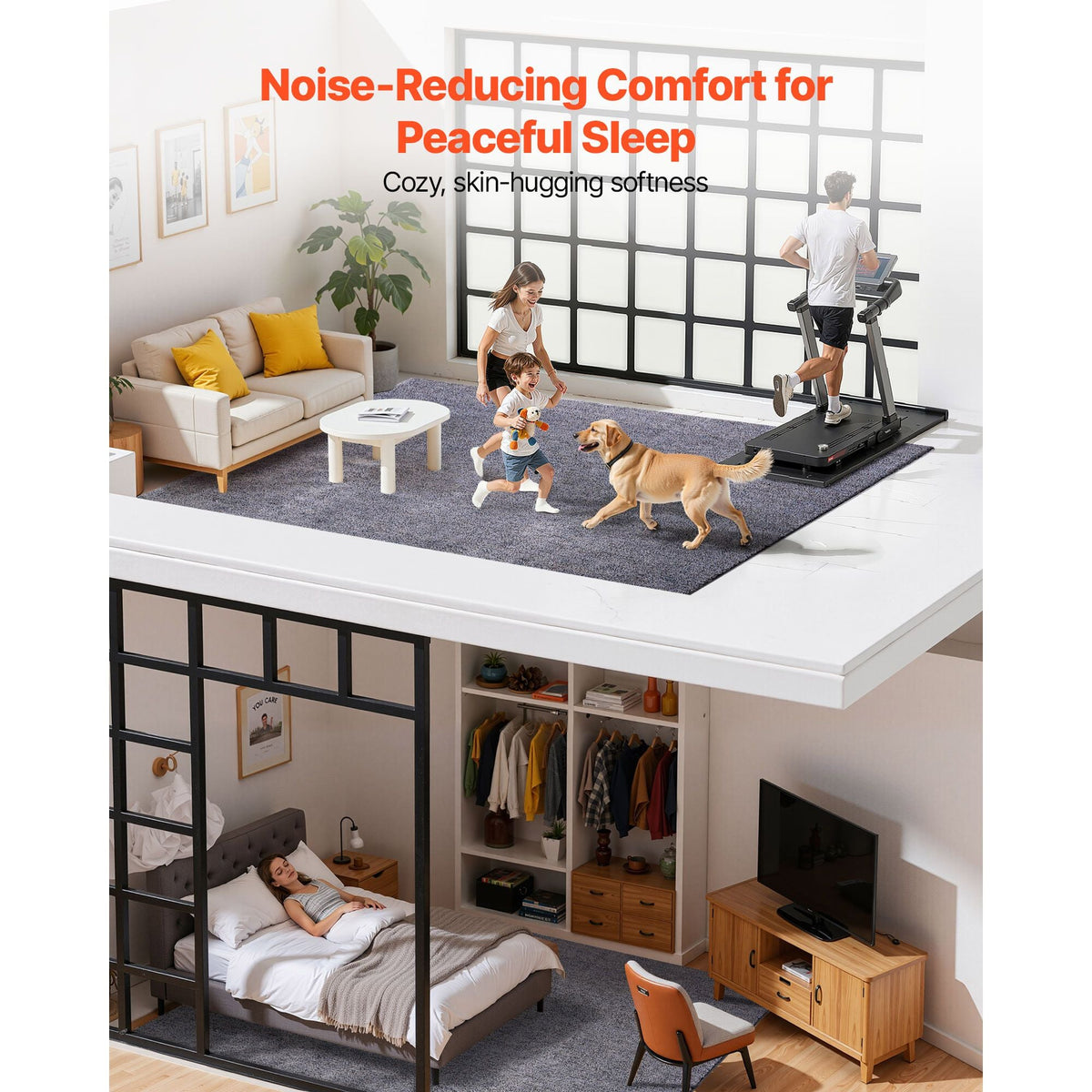 Indoor Plush Area Rugs, 9 x 12 ft Plush Carpet, Area Rugs Furry with Long Plushs Pile, Thick & Durable High-Pile Rug for High-Traffic Areas, Non-Shedding & Non-Slip Backing, Blue-Gray