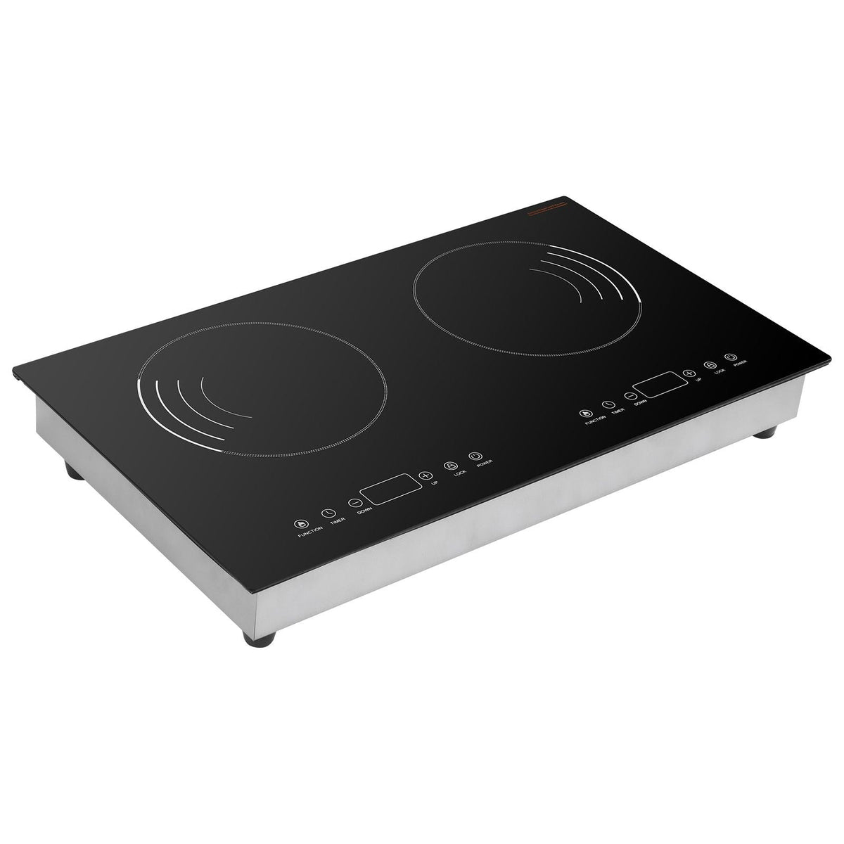 Induction Cooktop, 1800W Electric Countertop Burner, 2 Burner Touch Control Stove, Built-in Induction Cooktop with 9 Power Settings, Child Safety Lock, Timer, Glass Surface