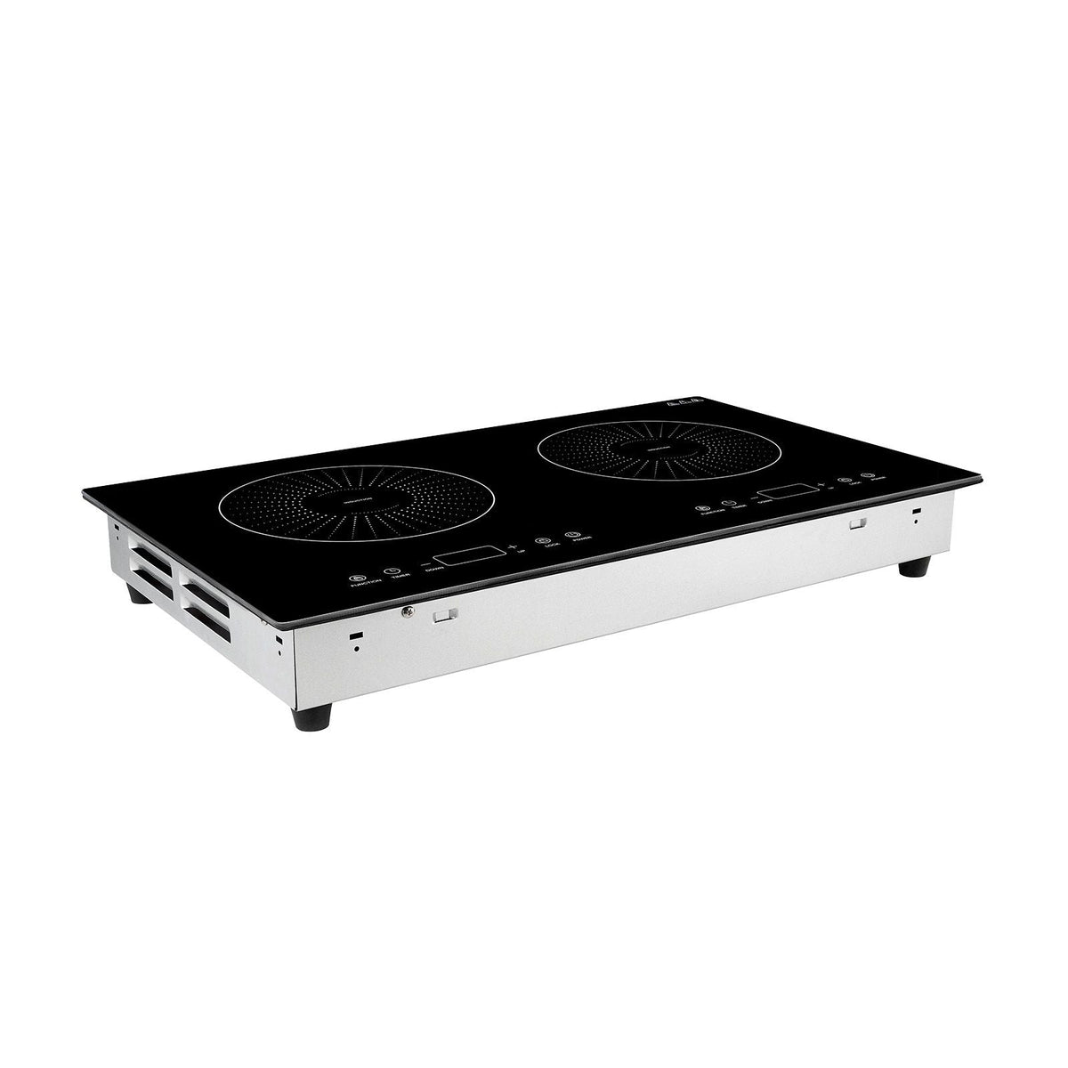 Induction Cooktop 24inch 2 Burners Built-in Electric Stove 110V 1800W, Countertop Induction Burner, with 9 Power Levels, LED Touch Screen, Ceramic Glass Surface, Child Lock, for Kitchen, RV