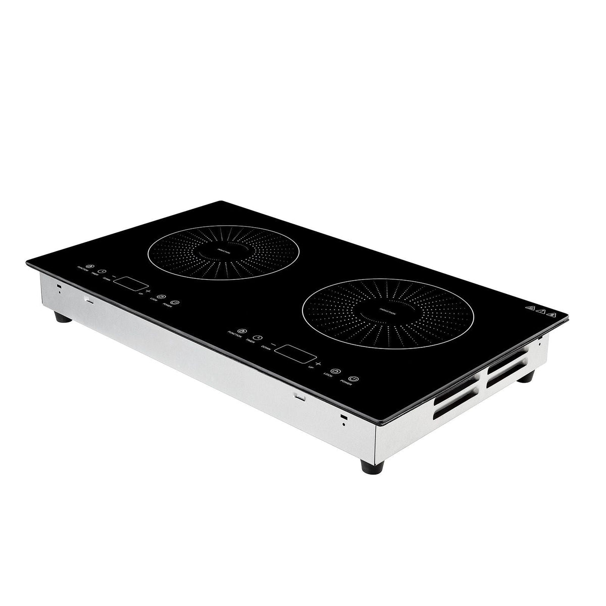 Induction Cooktop 24inch 2 Burners Built-in Electric Stove 110V 1800W, Countertop Induction Burner, with 9 Power Levels, LED Touch Screen, Ceramic Glass Surface, Child Lock, for Kitchen, RV