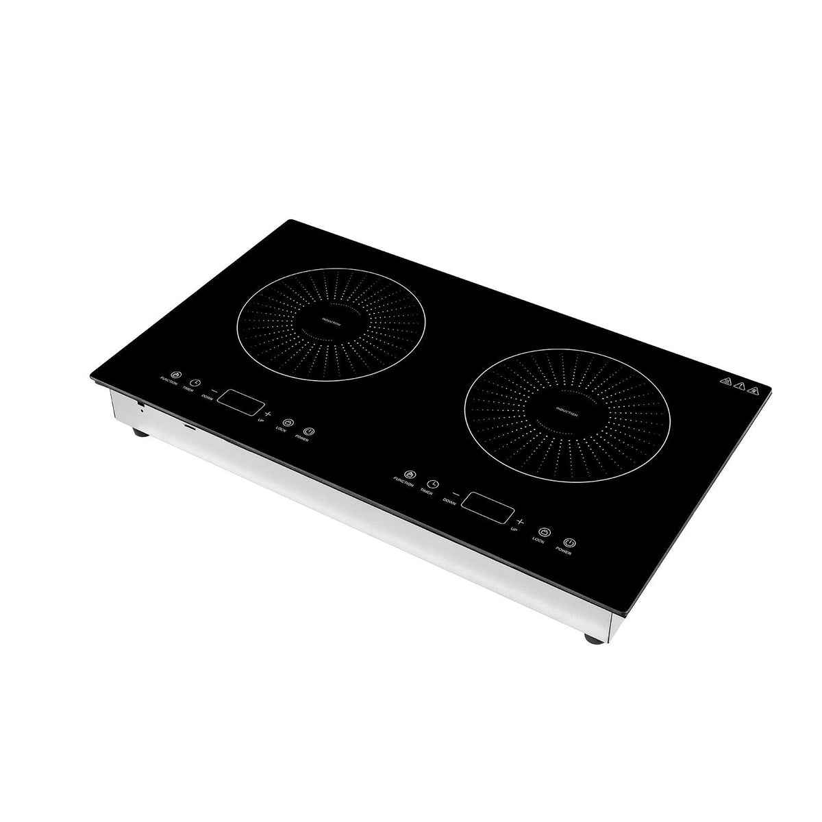 Induction Cooktop 24inch 2 Burners Built-in Electric Stove 110V 1800W, Countertop Induction Burner, with 9 Power Levels, LED Touch Screen, Ceramic Glass Surface, Child Lock, for Kitchen, RV