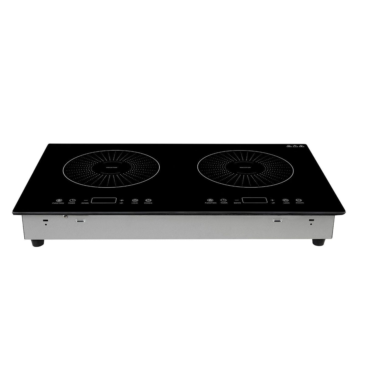 Induction Cooktop 24inch 2 Burners Built-in Electric Stove 110V 1800W, Countertop Induction Burner, with 9 Power Levels, LED Touch Screen, Ceramic Glass Surface, Child Lock, for Kitchen, RV