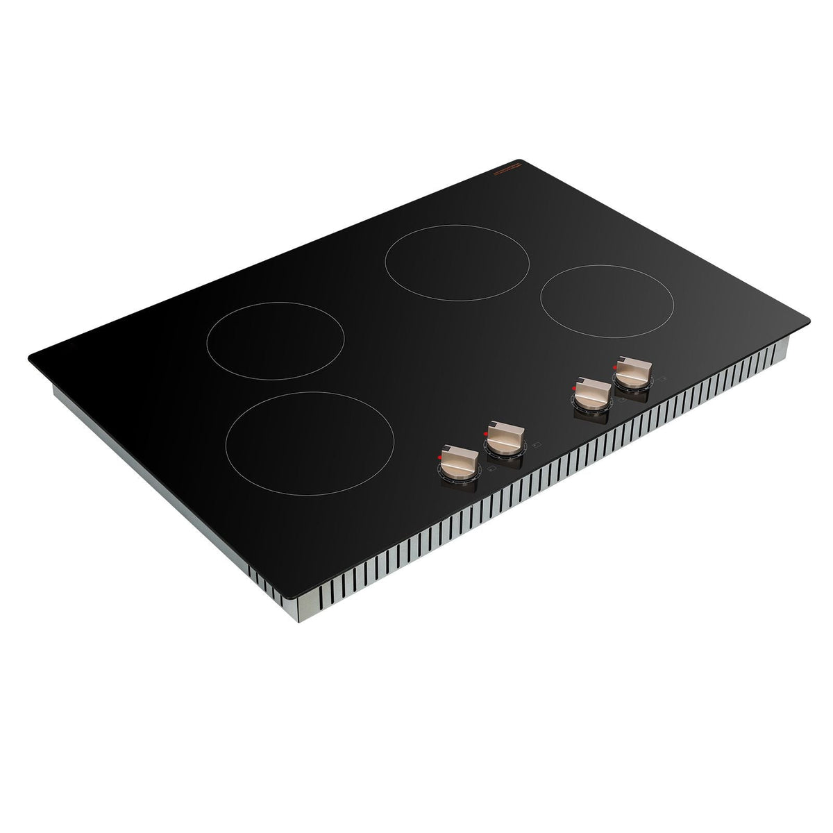 Induction Cooktop, 6600W Electric Countertop Burner, 4 Burner Knob Control Stove, Built-in Induction Cooktop with 12 Temperature Settings, Glass Surface, Auto Shut-Off