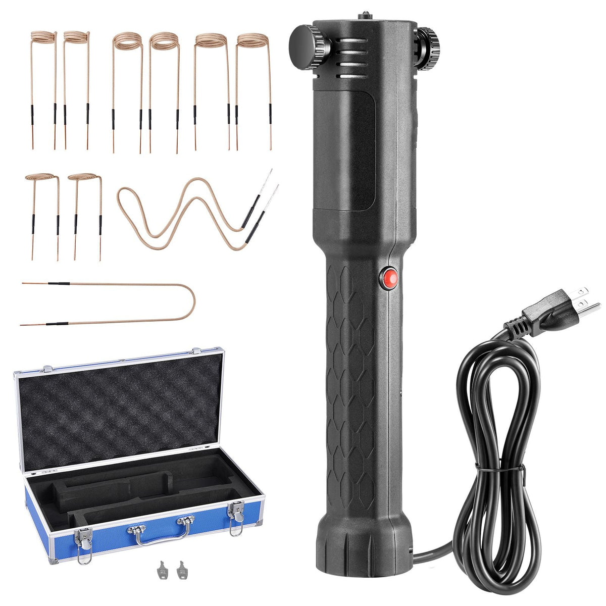 Induction Heater Bolt Removal, 1100W 110V Magnetic Induction Heater Kit, Handheld Nut Buster Tool, Mini Heating Machine for Rusty Screw Removing, Car Garage Repairing Tools with 10 Coil and Box