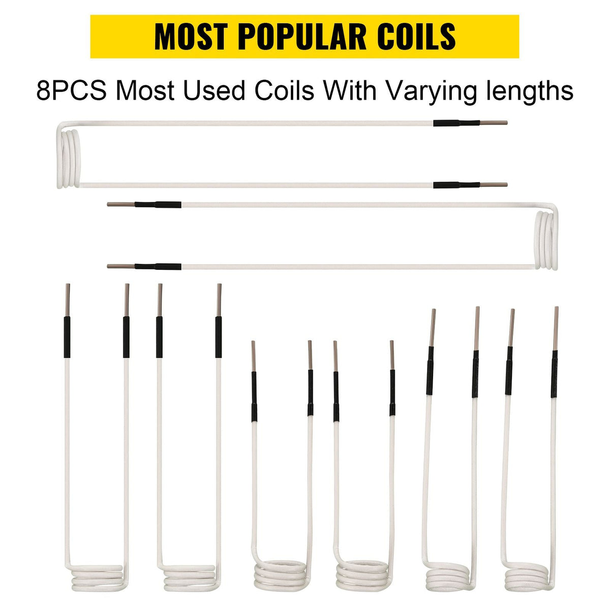 Induction Heater Coil Kit 8PCS Most Used Induction Heater Coils with Varying Lengths, Heat Resistant Induction Heater Tool with Flexibility and Long Lifespan For Removing Rusty Bolts and Nuts