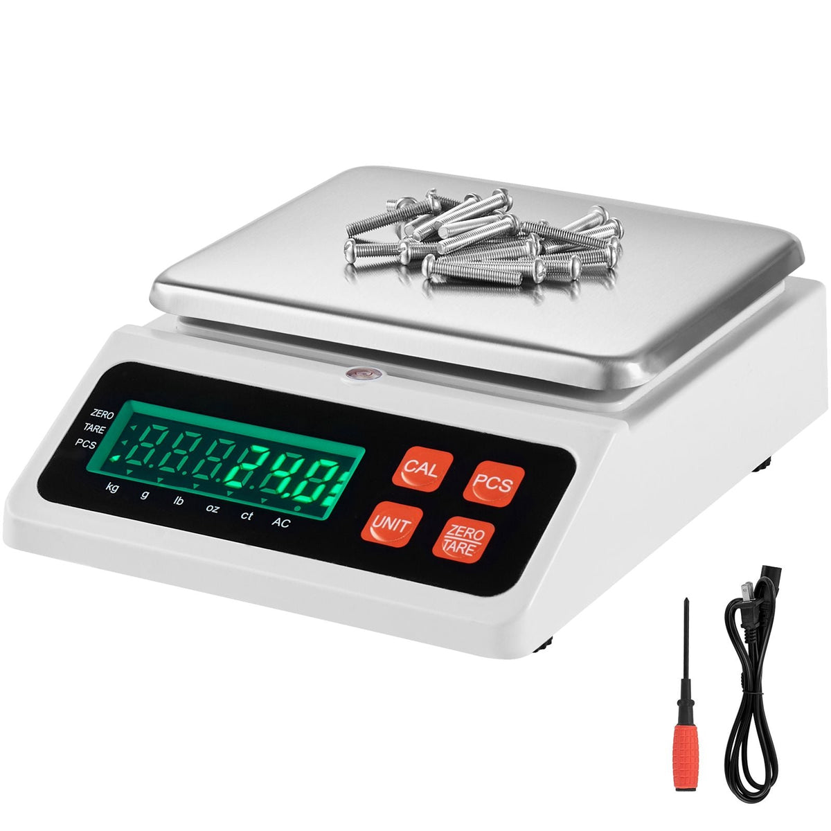 Industrial Counting Scale, 10 kg x 0.1 g, Digital Scale for Parts and Coins, g/kg/lb/oz/ct Units, Electronic Gram Scale Inventory Counting Scale Kitchen Jewelry Counting Scale with LED Screen