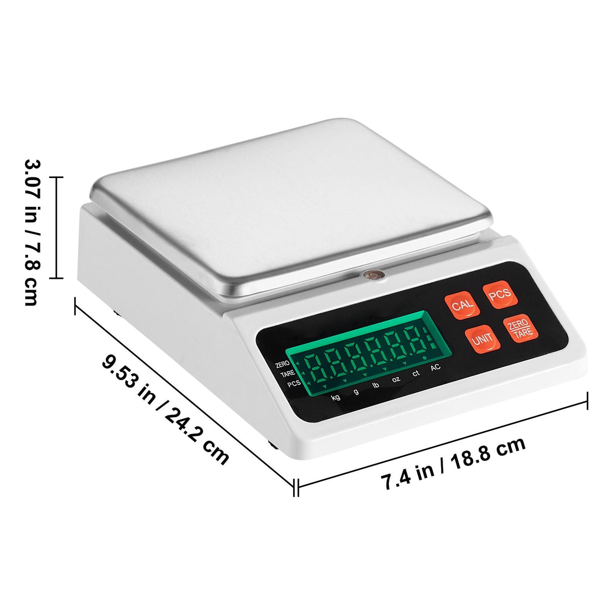 Industrial Counting Scale, 10 kg x 0.1 g, Digital Scale for Parts and Coins, g/kg/lb/oz/ct Units, Electronic Gram Scale Inventory Counting Scale Kitchen Jewelry Counting Scale with LED Screen