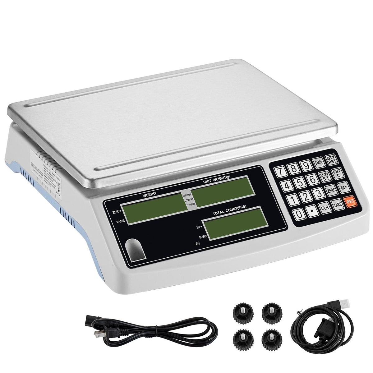 Industrial Counting Scale, 15 kg x 0.5 g, Digital Scale for Parts and Coins, g/kg/lb Units, Electronic Gram Scale Inventory Counting Scale Kitchen Jewelry Scale with RS232 Port and 3 LCD Screens