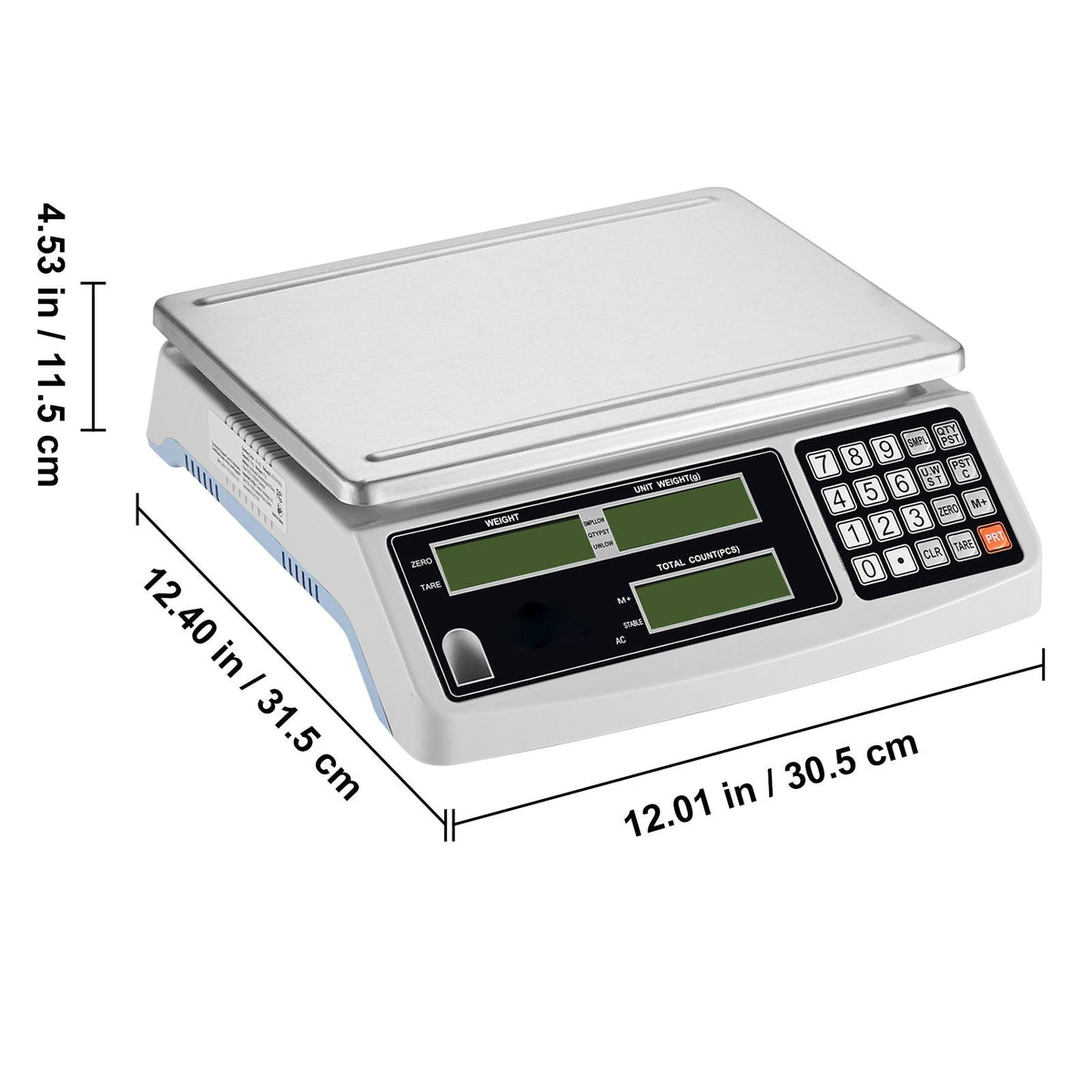 Industrial Counting Scale, 15 kg x 0.5 g, Digital Scale for Parts and Coins, g/kg/lb Units, Electronic Gram Scale Inventory Counting Scale Kitchen Jewelry Scale with RS232 Port and 3 LCD Screens