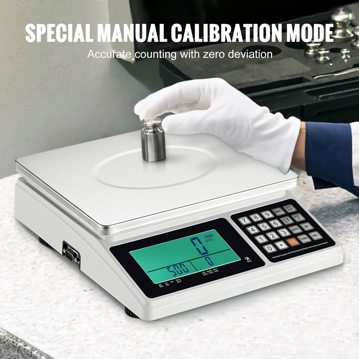 Industrial Counting Scale, 30 kg x 1 g, Digital Scale for Parts and Coins, g/kg/lb Units, Electronic Gram Scale Inventory Counting Scale Kitchen Jewelry Scale with RS232 Port and LCD Screen