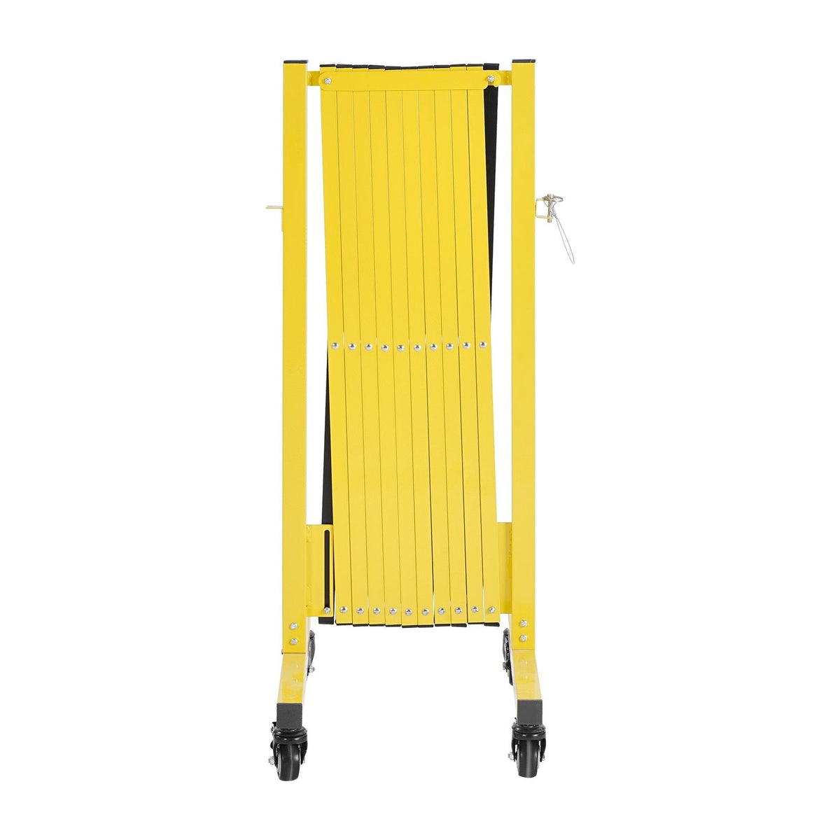 Industrial Expandable Barricade, 13FT Expandable Safety Barrier, Flaxible Mobile Barricade with Locking Casters, Portable Folding Security Gate Traffic Fence for Driveway Warehouse Elevator