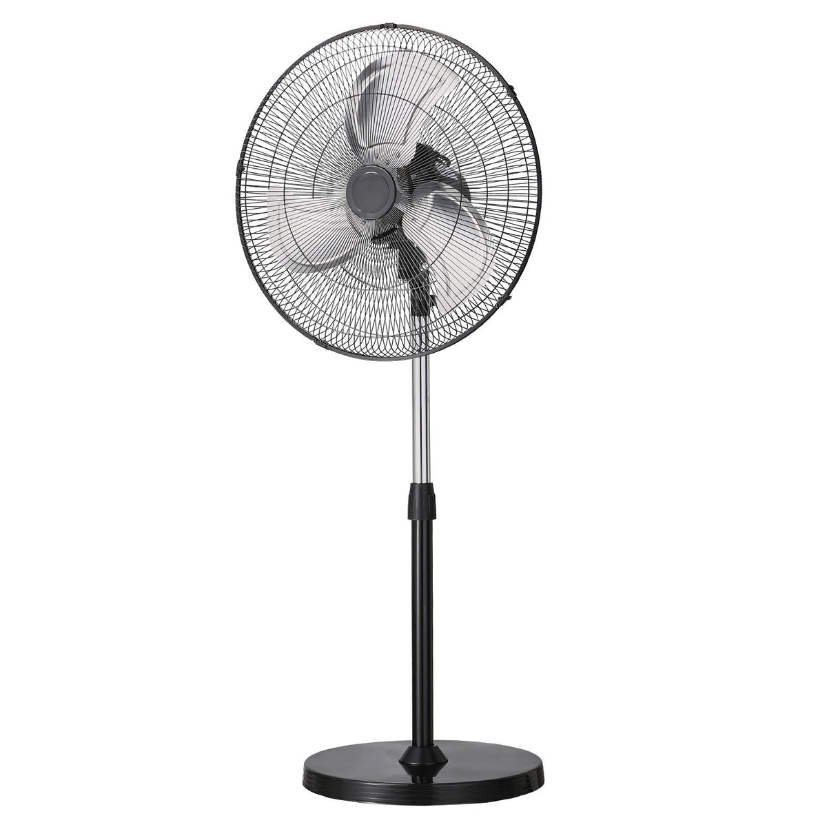 Industrial Pedestal Fan, 20 Inch 90-Degree Oscillating Fan, Height Adjustable Standing Fans with 3 Adjustable Speeds, High Power Fans for Warehouse,Garage,Commercial, Black