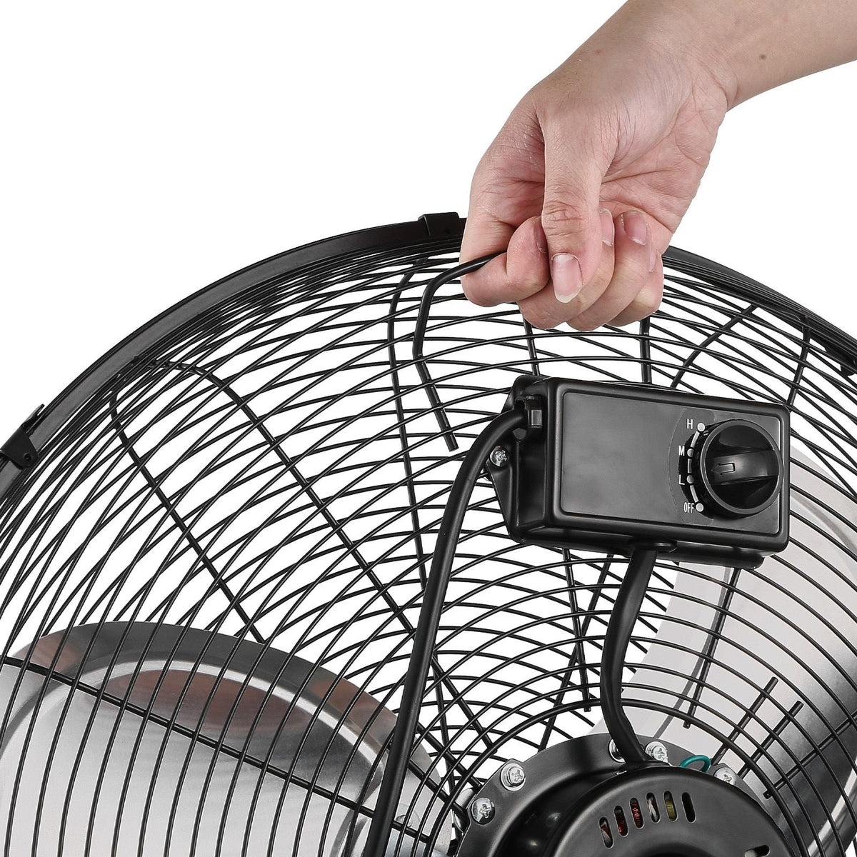 Industrial Pedestal Fan, 20 Inch Standing Fan with 46.9 to 59.6 Inches Adjustable Height, Floor Fans with 3 Adjustable Speeds, High Power Fans for Warehouse,Garage,Commercial,Residential, Black