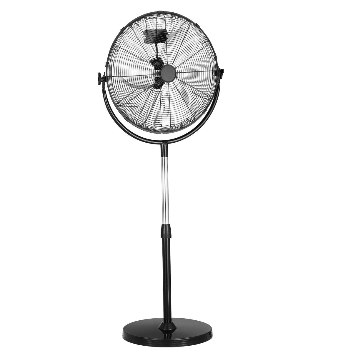 Industrial Pedestal Fan, 20 Inch Standing Fan with 46.9 to 59.6 Inches Adjustable Height, Floor Fans with 3 Adjustable Speeds, High Power Fans for Warehouse,Garage,Commercial,Residential, Black