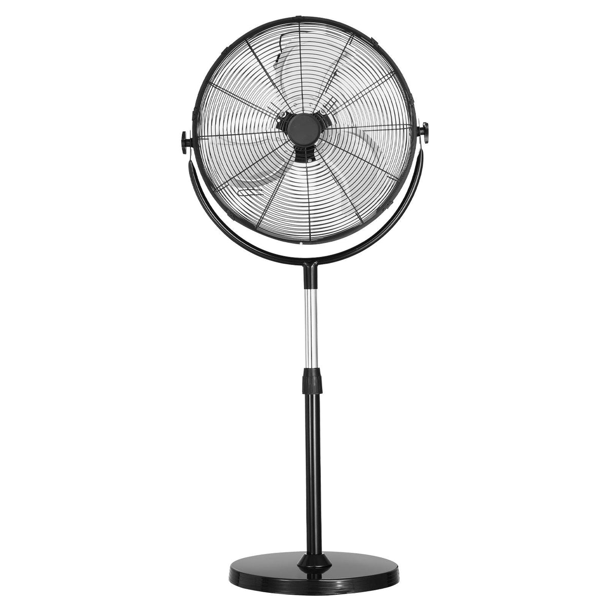 Industrial Pedestal Fan, 20 Inch Standing Fan with 46.9 to 59.6 Inches Adjustable Height, Floor Fans with 3 Adjustable Speeds, High Power Fans for Warehouse,Garage,Commercial,Residential, Black