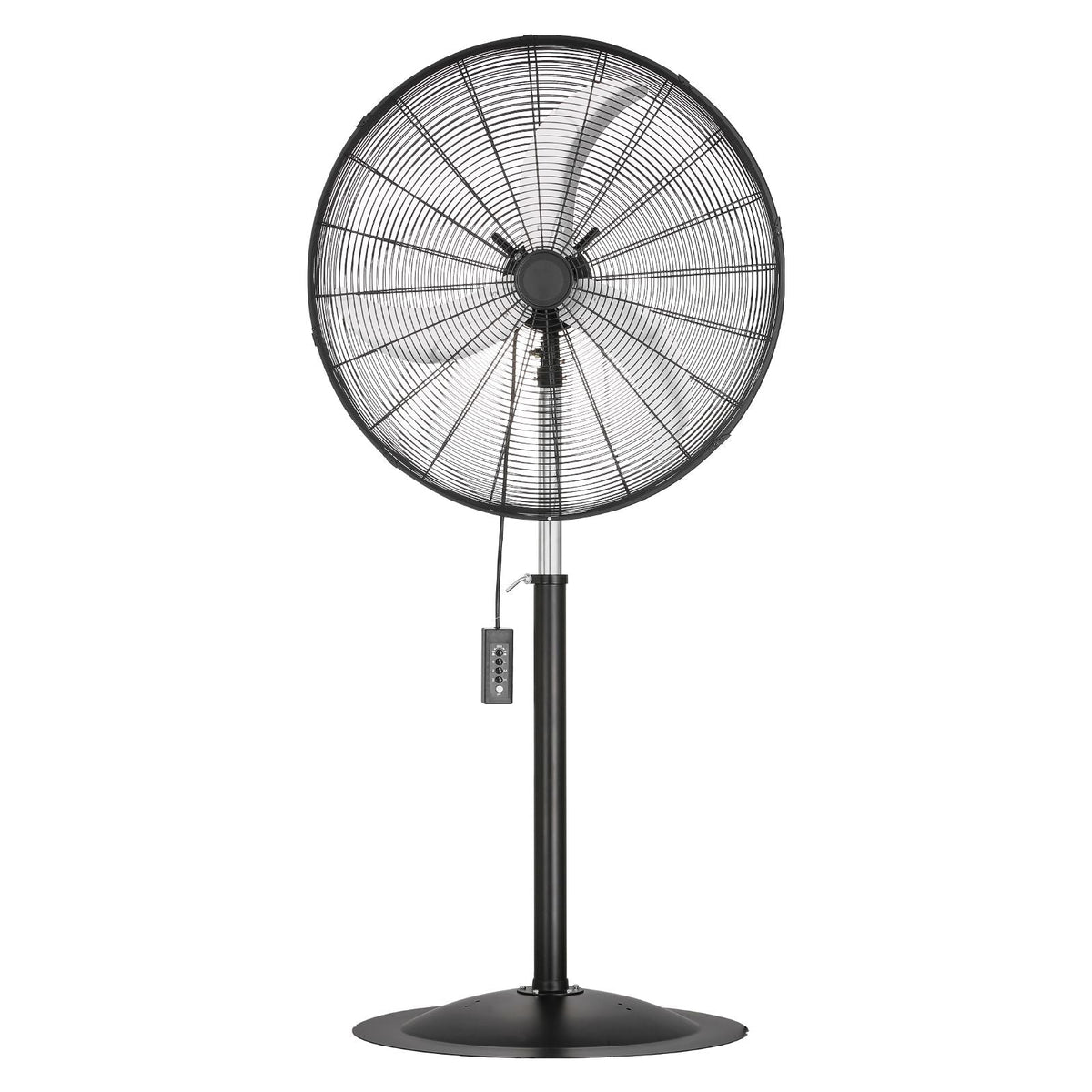 Industrial Pedestal Fan, 30 Inch 85-Degree Oscillating Fan, Height Adjustable Standing Fans with 3 Adjustable Speeds, High Power Fans for Warehouse,Garage,Commercial, Black