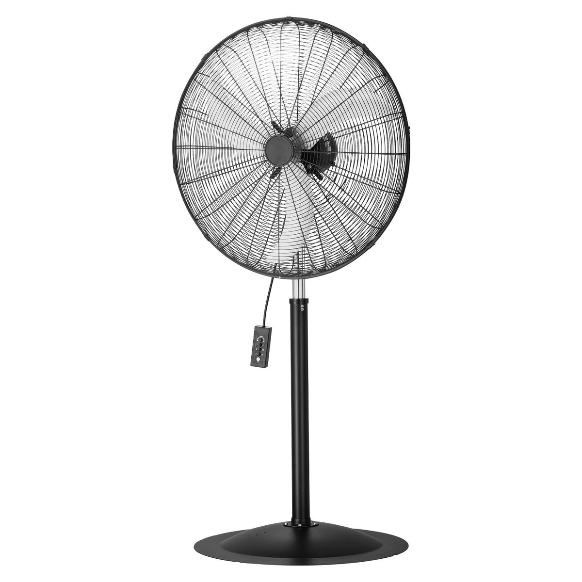 Industrial Pedestal Fan, 30 Inch 85-Degree Oscillating Fan, Height Adjustable Standing Fans with 3 Adjustable Speeds, High Power Fans for Warehouse,Garage,Commercial, Black