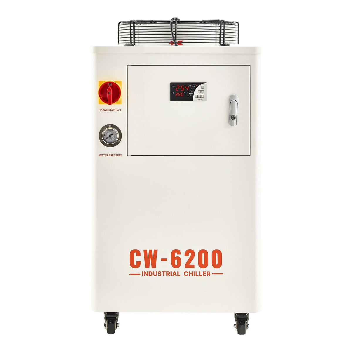 Industrial Water Chiller, 17,060 BTU/h, Industrial Water Cooler Cooling System with Compressor, 3.96 Gal Tank Capacity, 18.5 GPM Max Flow Rate, for CO2 Laser Tube Engraving & Cutting Machine