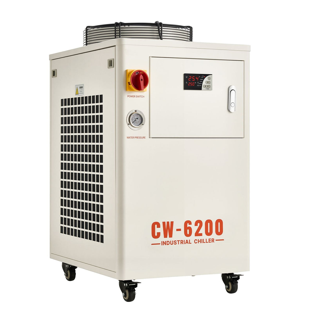 Industrial Water Chiller, 17,060 BTU/h, Industrial Water Cooler Cooling System with Compressor, 3.96 Gal Tank Capacity, 18.5 GPM Max Flow Rate, for CO2 Laser Tube Engraving & Cutting Machine