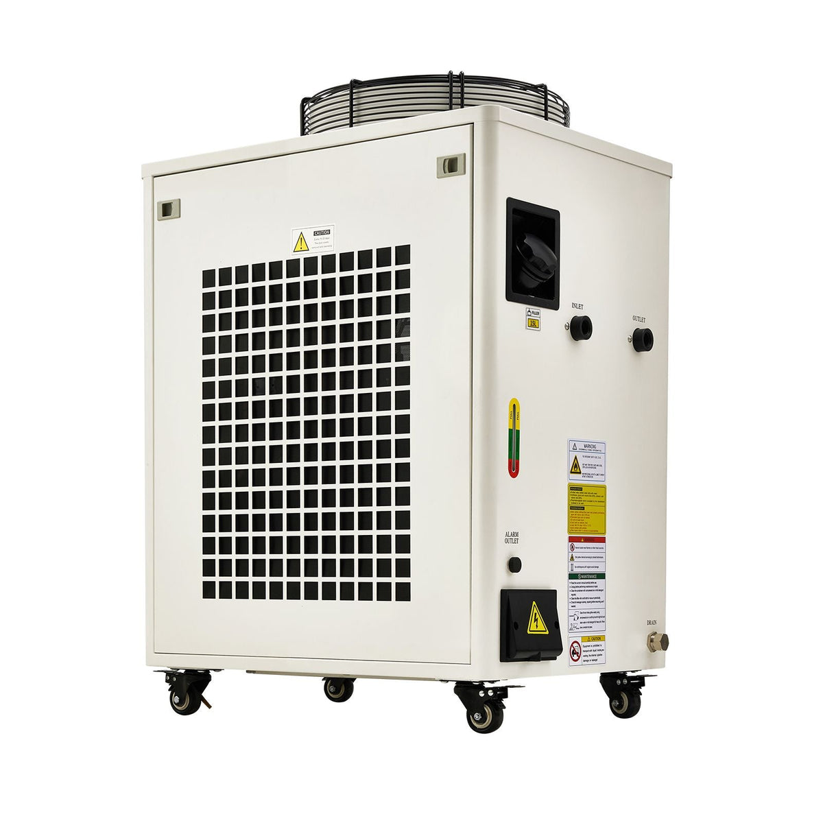 Industrial Water Chiller, 17,060 BTU/h, Industrial Water Cooler Cooling System with Compressor, 3.96 Gal Tank Capacity, 18.5 GPM Max Flow Rate, for CO2 Laser Tube Engraving & Cutting Machine