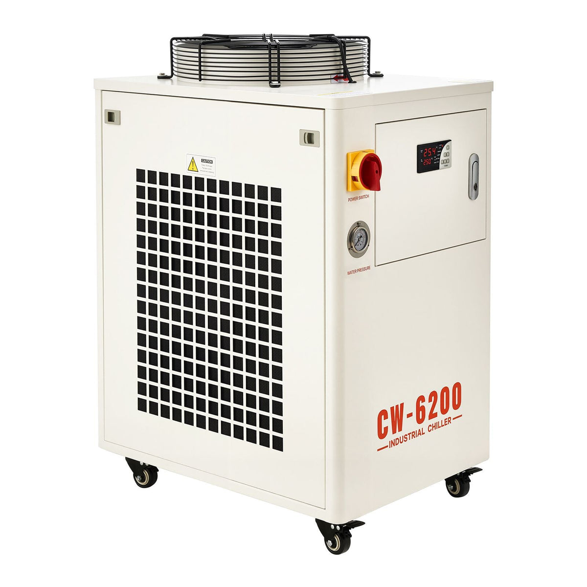 Industrial Water Chiller, 17,060 BTU/h, Industrial Water Cooler Cooling System with Compressor, 3.96 Gal Tank Capacity, 18.5 GPM Max Flow Rate, for CO2 Laser Tube Engraving & Cutting Machine
