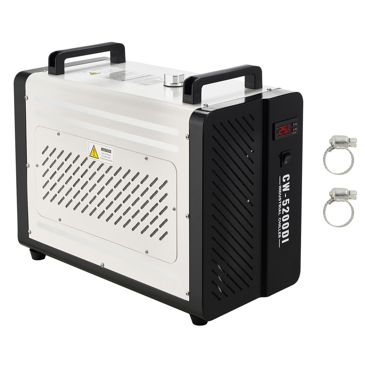 Industrial Water Chiller, 5460 BTU/h, Industrial Water Cooler Cooling System with Compressor, 4.2 GPM Max Flow, 1.8 Gal Tank Capacity, Laser Chiller, for CO2 Laser Engraving & Cutting Machine